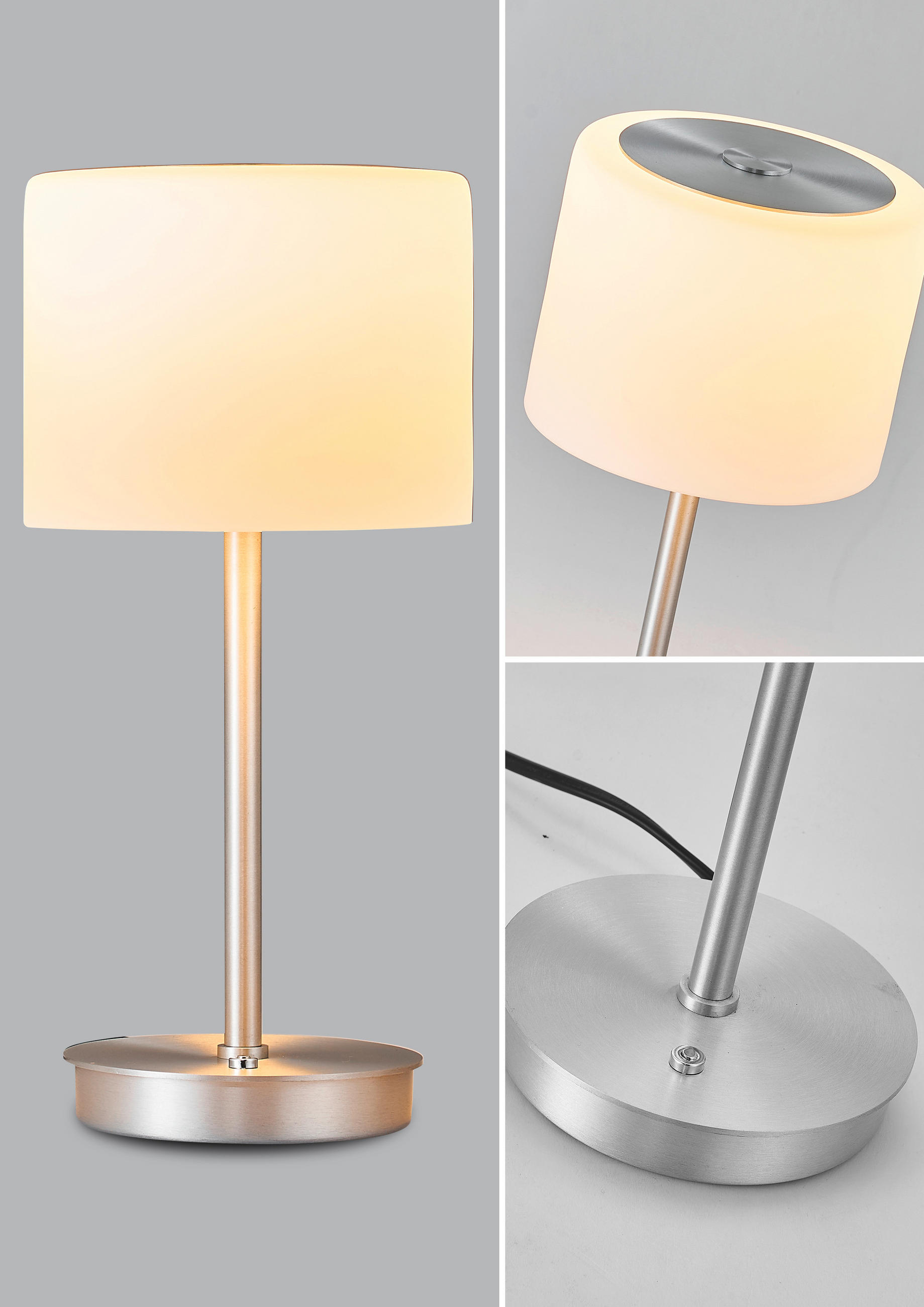 LED-TISCHLEUCHTE Abby 15.6/34 cm   - Alufarben, Design, Metall (15.6/34cm) - Hell