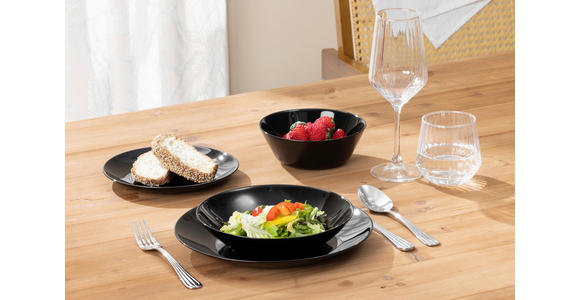 TAFELSERVICE 16-teilig  - Schwarz, Basics, Glas - Boxxx