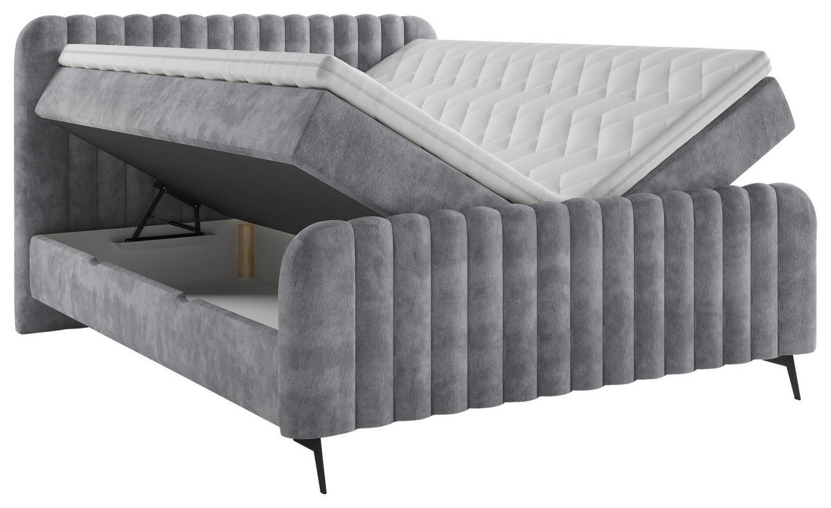 BOXBETT 140/200 cm  in Grau  - Schwarz/Grau, MODERN, Holz/Holzwerkstoff (140/200cm) - MID.YOU