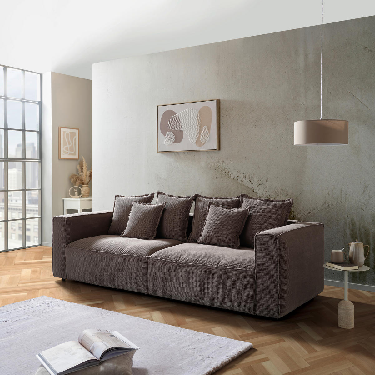 BIGSOFA in Mikrofaser Grau  - Grau, Modern, Textil (280/72/109cm) - MID.YOU