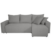 ECKSOFA inkl. Funktion Grau Cord Zierkissen, Bettkasten, Schlaffunktion  - Schwarz/Grau, Design, Kunststoff/Textil (248/146cm) - Xora