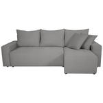ECKSOFA inkl. Funktion Grau Cord Zierkissen, Bettkasten, Schlaffunktion  - Schwarz/Grau, Design, Kunststoff/Textil (248/146cm) - Xora