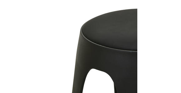 STAPELHOCKER Lederlook Schwarz  - Schwarz, Basics, Kunststoff/Textil (30/47/30cm) - Carryhome