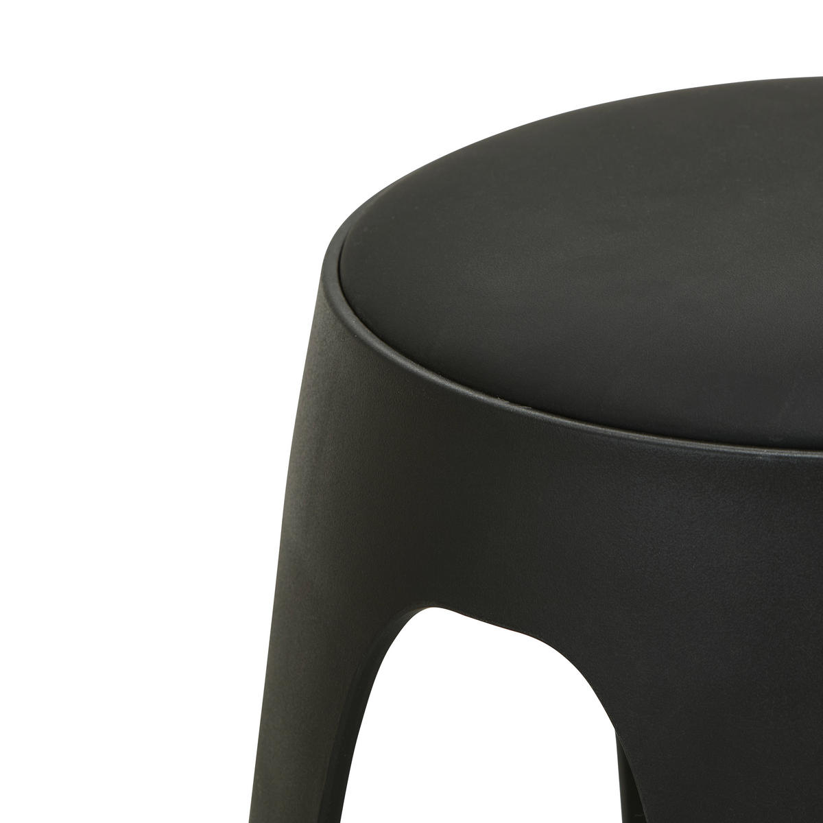 STAPELHOCKER Lederlook Schwarz  - Schwarz, Basics, Kunststoff/Textil (30/47/30cm) - Carryhome