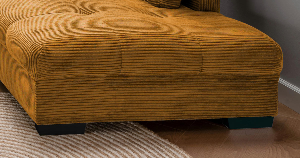 KUTNA GARNITURA tekstil  konjak   - tamno zelena/konjak, Design, tekstil/drvo (298/202cm) - MID.YOU