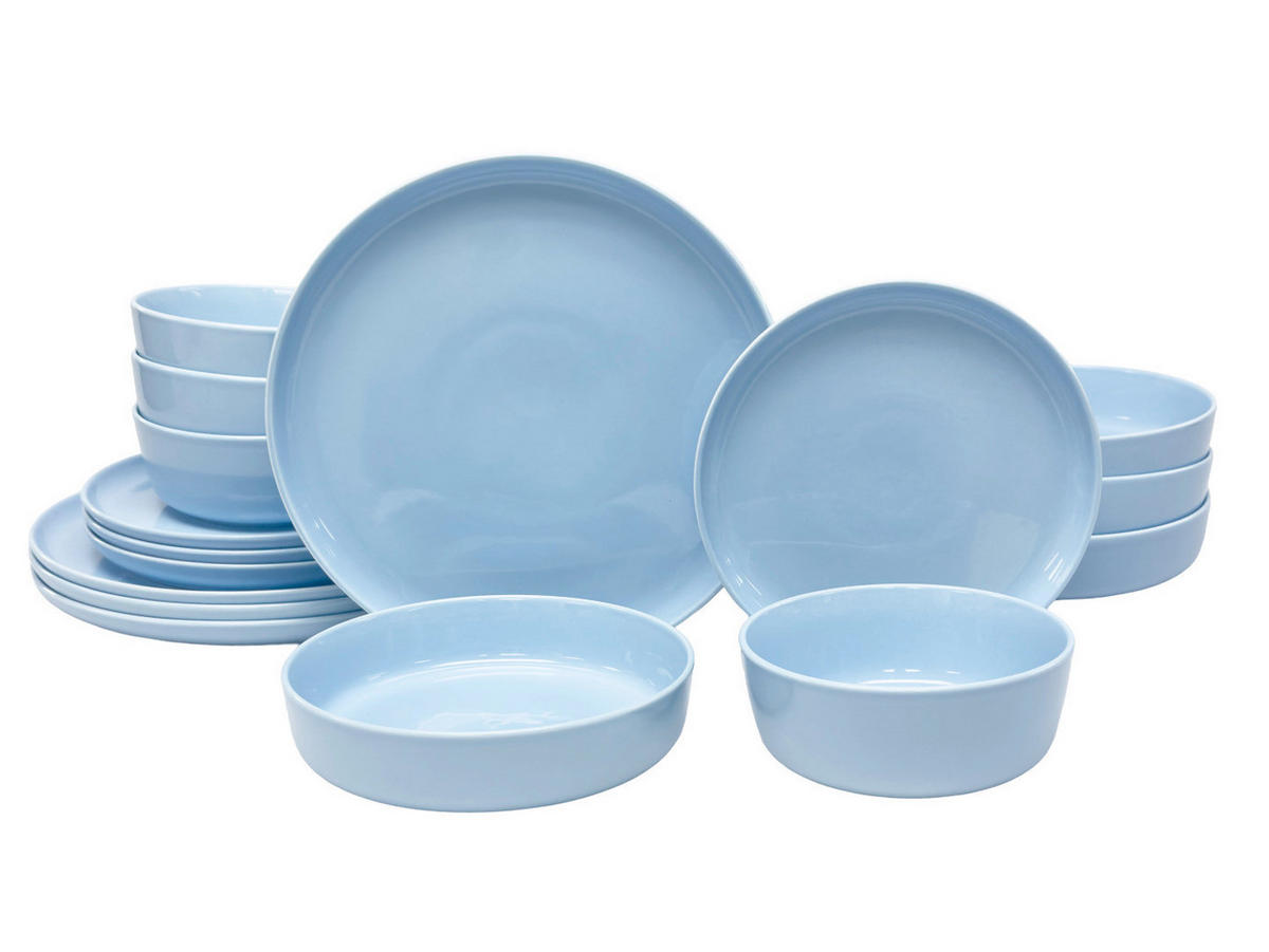 KOMBISERVICE Colori blu 24-teilig  - Blau, Trend, Keramik - Novel