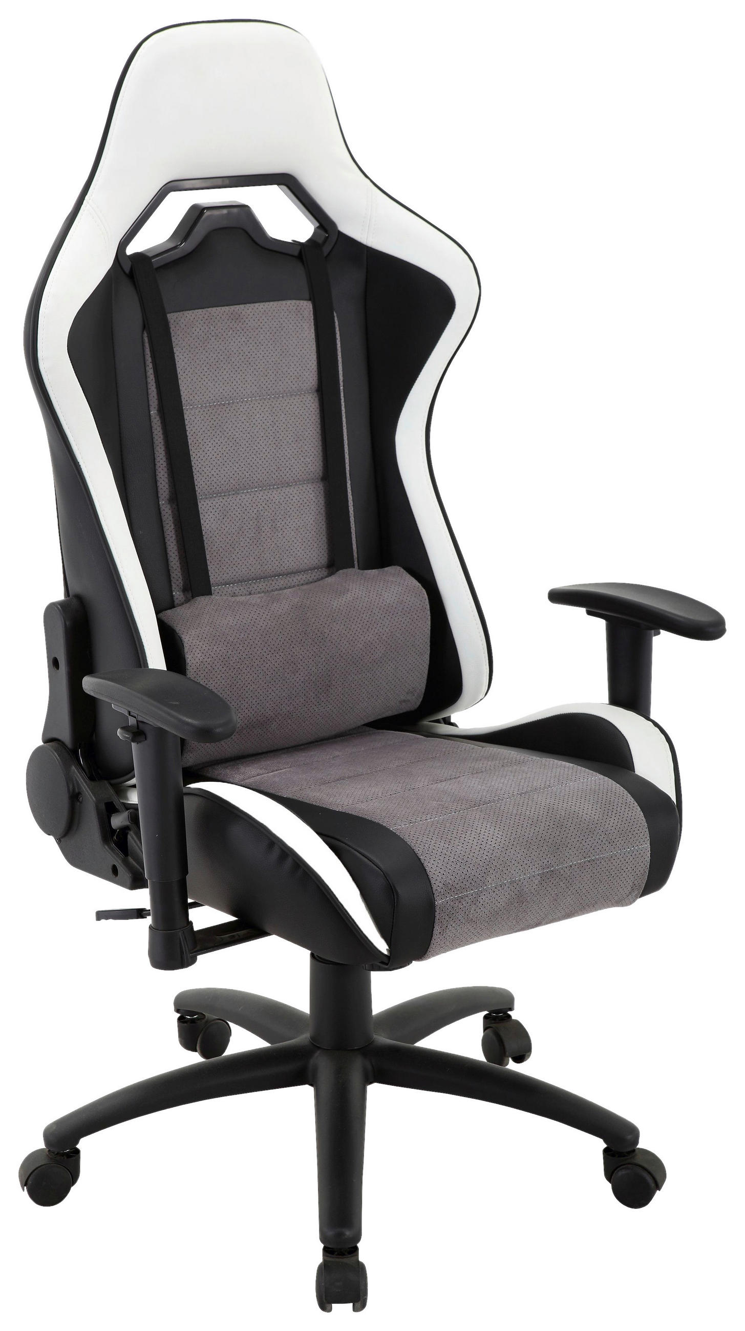 GAMING STOLICA  siva, crna, bijela  metal, plastika, tekstil  - bijela/siva, Design, metal/tekstil (68,5/125-135/62cm) - Xora