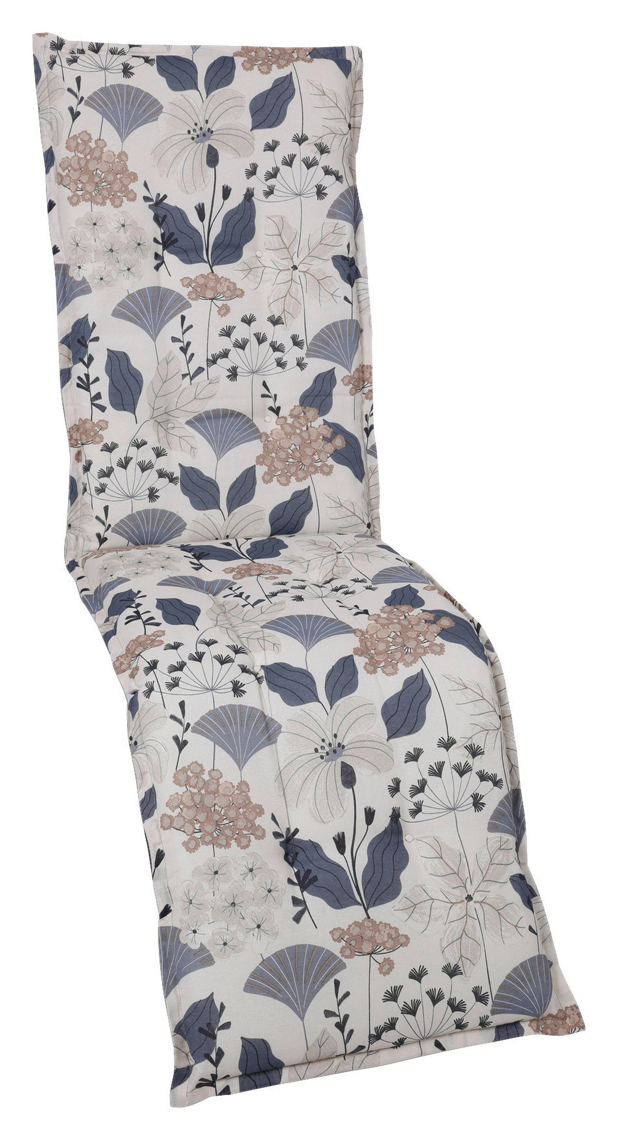 RELAXSESSELAUFLAGE in Beige, Blau Floral  - Blau/Beige, Design, Textil (50/6/170cm)