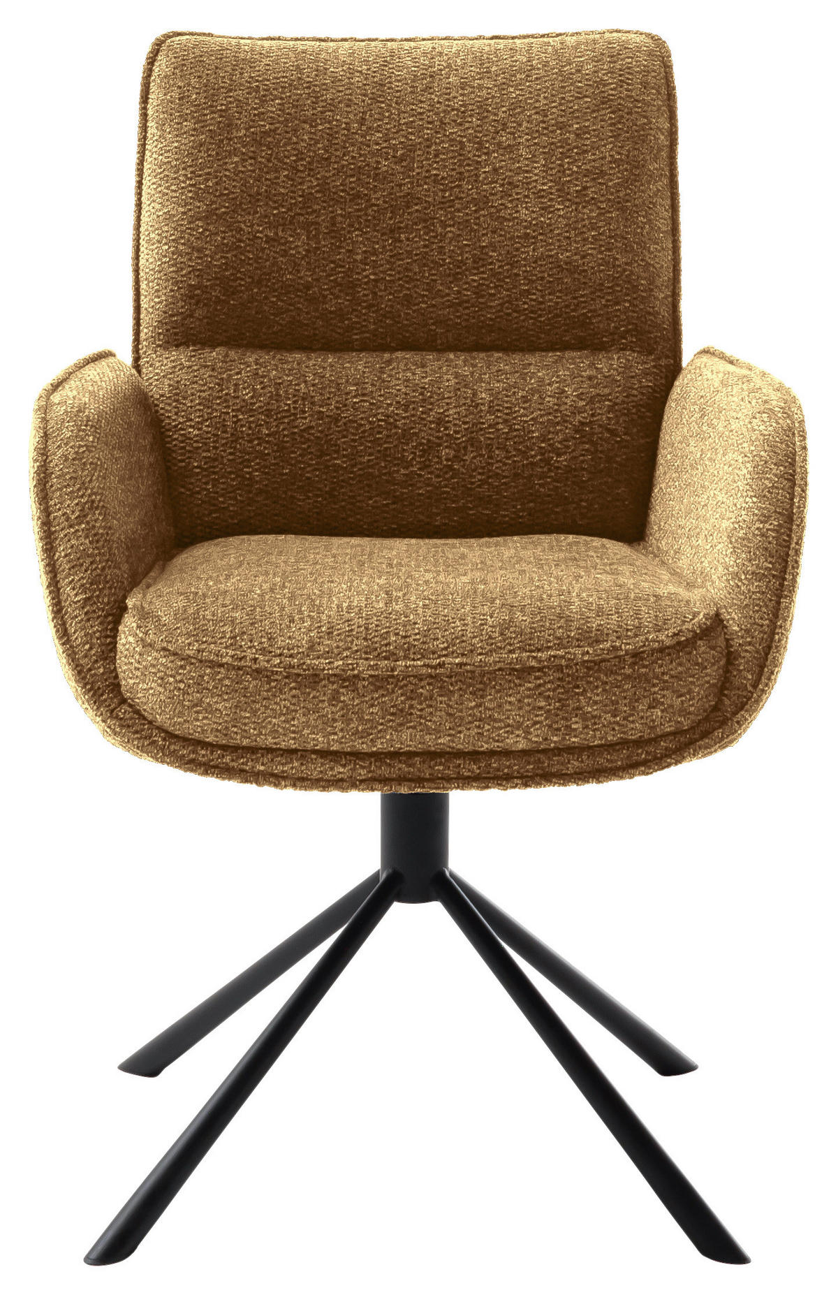 ARMLEHNSTUHL  Sitzfläche 360° drehbar, automatische Rückholfunktion Webstoff  Schwarz, Currygelb  - Currygelb/Schwarz, Design, Textil/Metall (62/92/65cm) - Novel