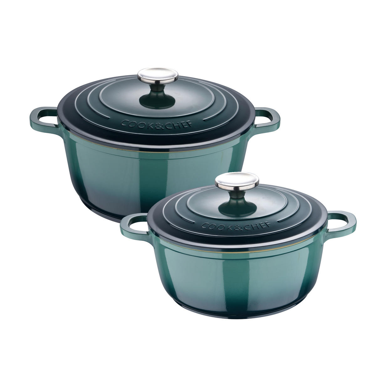 KOCHTOPFSET EXCALIBUR 2-teilig  - Grün, Basics, Metall - BERGNER