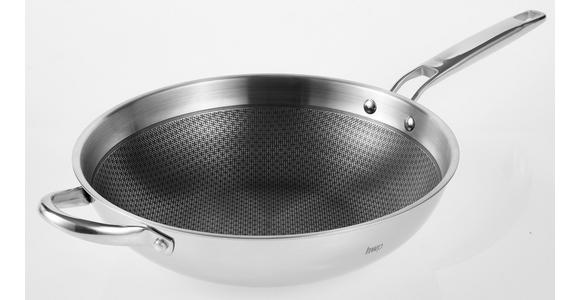 WOKPFANNE Greblon®-Antihaftbeschichtung  - Edelstahlfarben, Basics, Metall (30/8cm) - Homeware Profession.