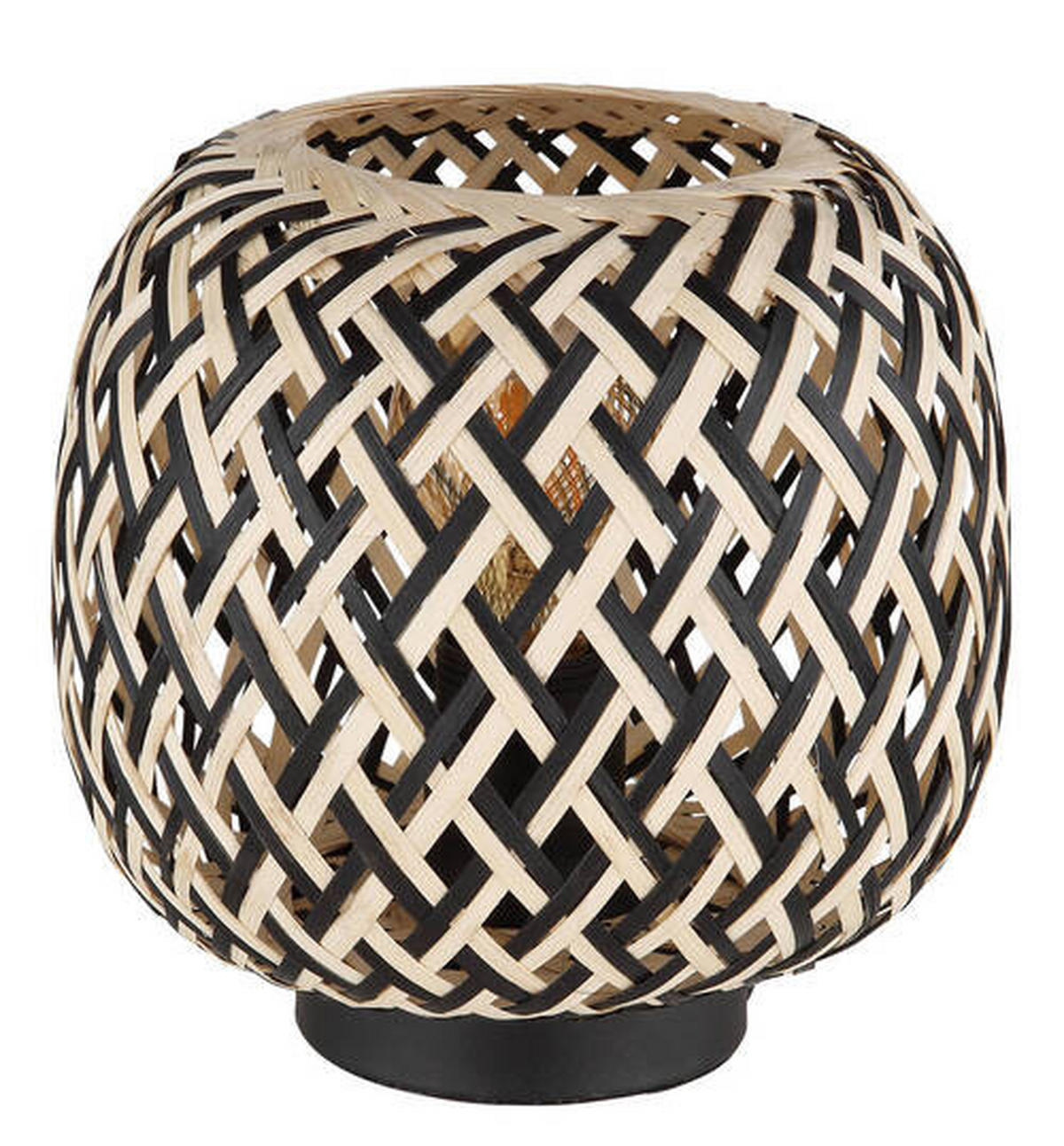 TISCHLEUCHTE 20/19,5 cm   - Schwarz/Naturfarben, Natur, Naturmaterialien/Kunststoff (20/19,5cm) - Globo