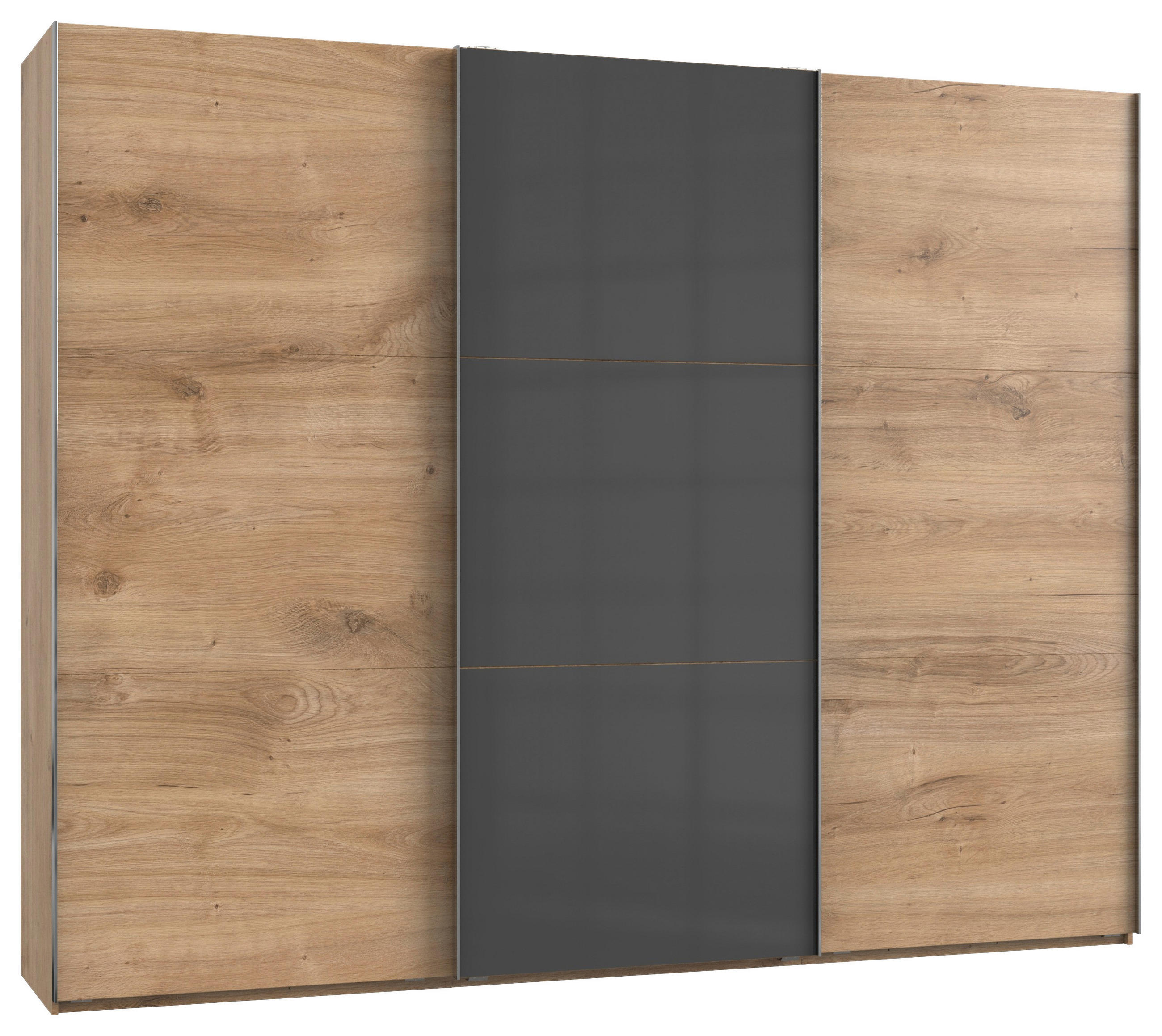 GARDEROB MED SKJUTDÖRRAR 300/236/65 cm 3-dörrar - kromfärg/grå, Modern, trämaterial (300/236/65cm) - MID.YOU