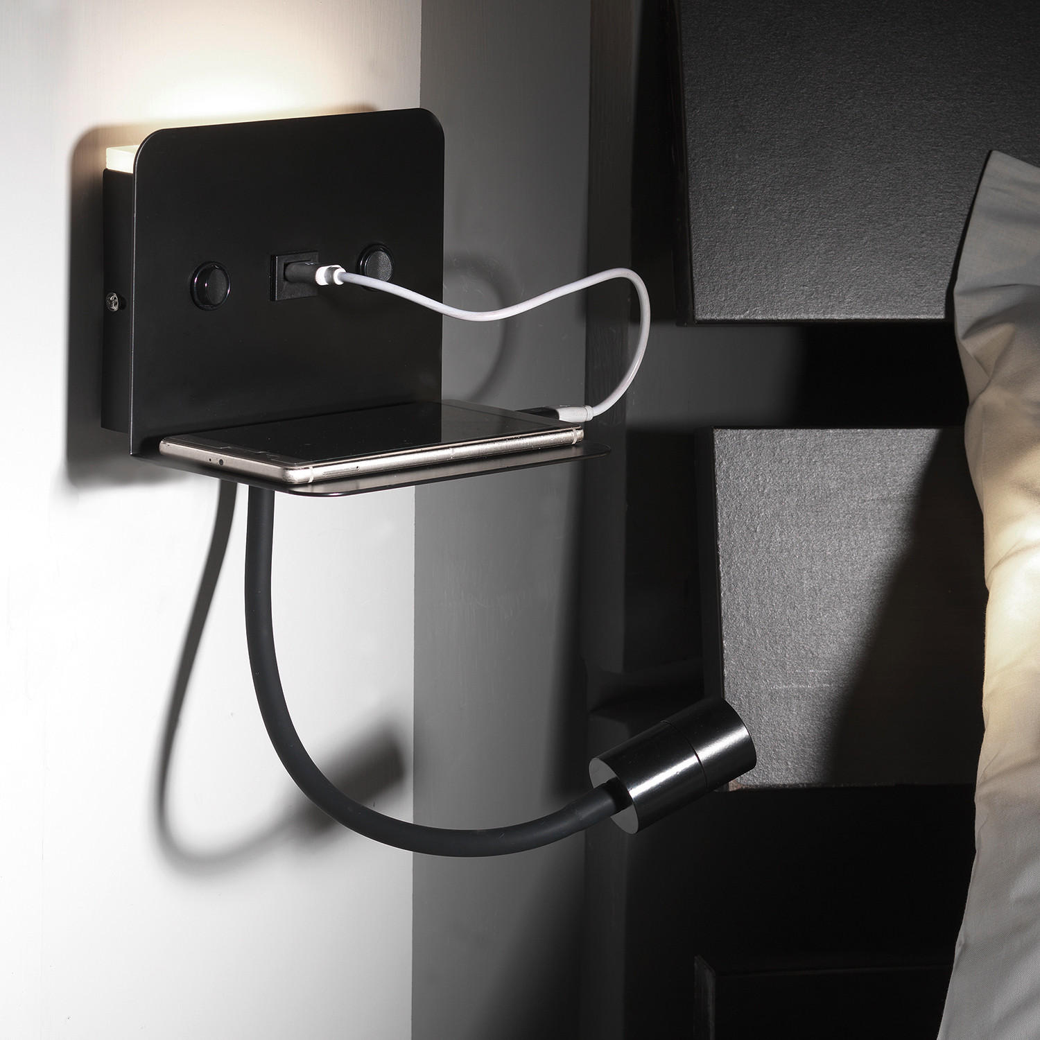 LED-WANDLEUCHTE 16/13/46 cm   - Schwarz, Basics, Metall (16/13/46cm)