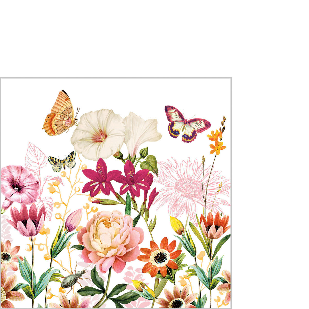 SERVIETTE    - Multicolor, Natur, Papier (12,5/12,5cm) - PPD