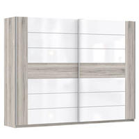 ORMAR S KLIZNIM VRATIMA bijela, boje hrasta   - bijela/boje hrasta, Design, drvni materijal/metal (269,90/209,7/61,2cm) - Xora