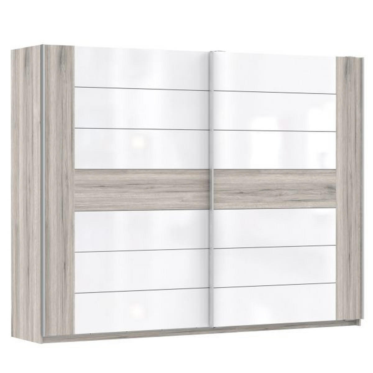 ORMAR S KLIZNIM VRATIMA bijela, boje hrasta   - bijela/boje hrasta, Design, drvni materijal/metal (269,90/209,7/61,2cm) - Xora