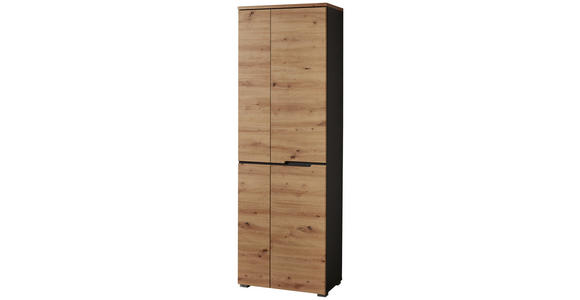 GARDEROBENSCHRANK 65/198/38 cm - Eichefarben/Graphitfarben, Design, Holzwerkstoff (65/198/38cm) - Voleo