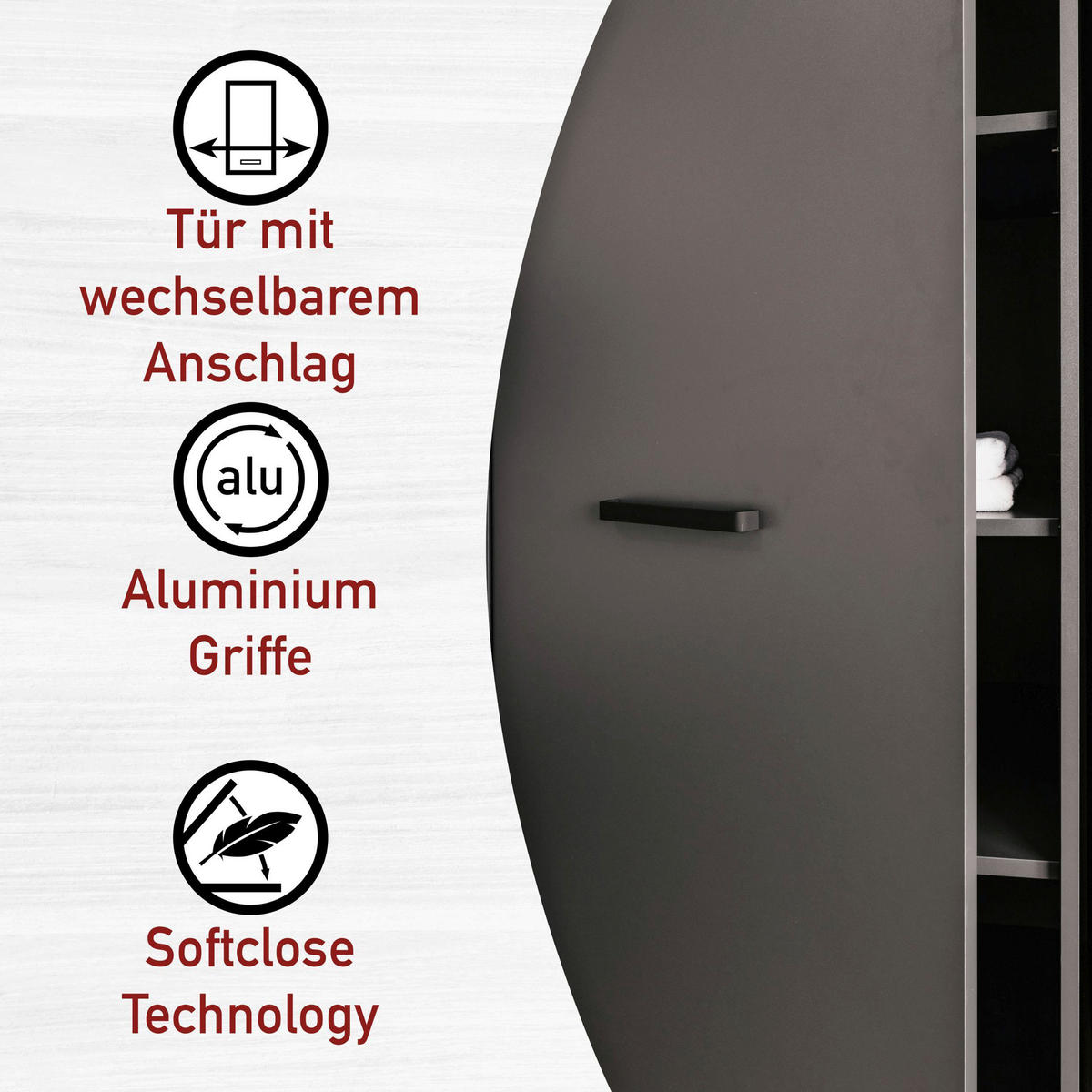 HAUSWIRTSCHAFTSRAUM 268/208/68 cm  in Anthrazit  - Anthrazit, MODERN, Holzwerkstoff (268/208/68cm) - home24