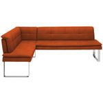 ECKBANK 154/213 cm Mikrofaser Orange, Chromfarben Metall   - Chromfarben/Beige, Design, Textil/Metall (154/213cm) - Novel