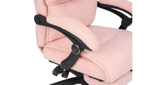 CHEFSESSEL  in Teddystoff Rosa  - Schwarz/Rosa, Design, Kunststoff/Textil (64,5/112/120/65cm) - Carryhome