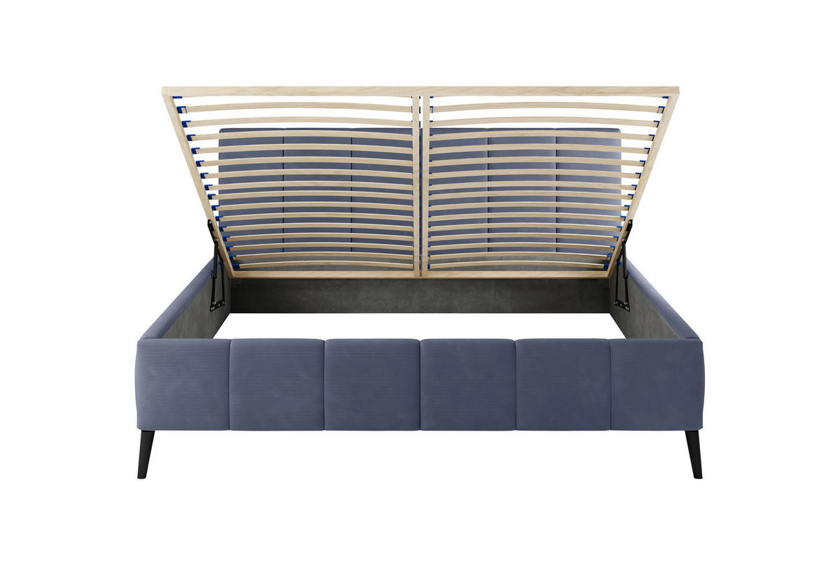 POLSTERBETT gepolstertes Kopfteil, Lattenrost 180/200 cm  in Lila  - Lila/Schwarz, Trend, Holz/Textil (180/200cm) - home24