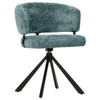 STUHL  , Stoffauswahl, Sitzfläche 360° drehbar, automatische Rückholfunktion  , Chenille  ,  - Petrol/Schwarz, Design, Textil/Metall (62/80/56cm) - Landscape