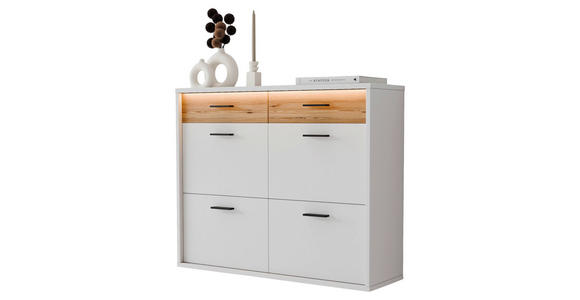 HÄNGESCHUHSCHRANK 125/101/37 cm  - Eichefarben/Anthrazit, Design, Holzwerkstoff/Metall (125/101/37cm) - Xora