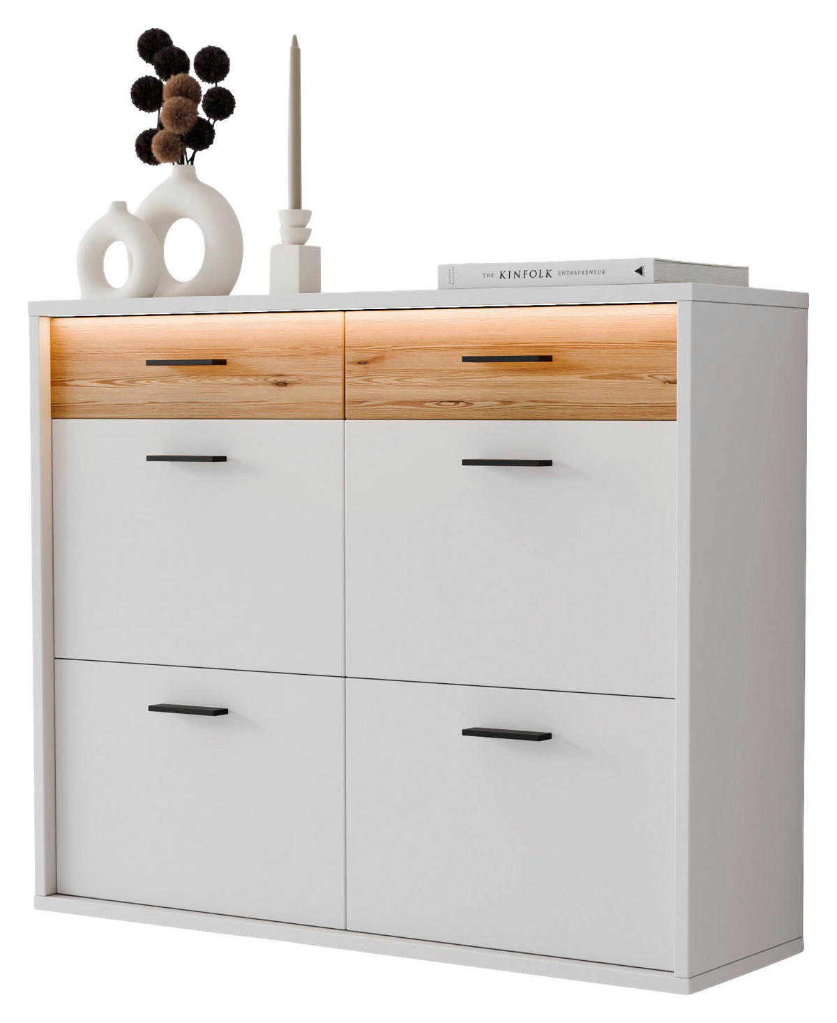 HÄNGESCHUHSCHRANK 125/101/37 cm  - Eichefarben/Anthrazit, Design, Holzwerkstoff/Metall (125/101/37cm) - Xora