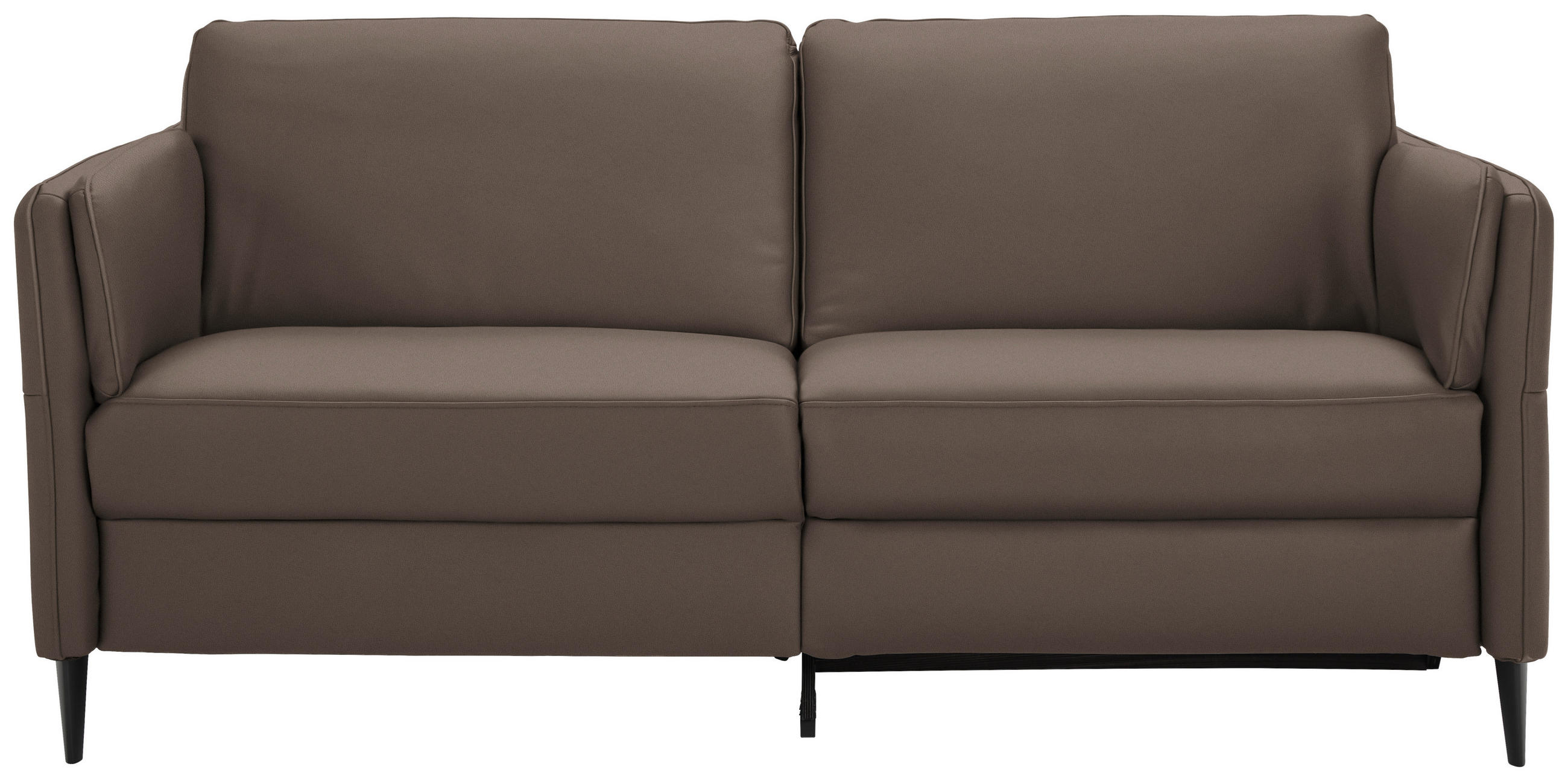 3-SITZER-SOFA in Leder Dunkelbraun  - Dunkelbraun/Schwarz, Design, Leder/Metall (190/84/99cm) - Dieter Knoll