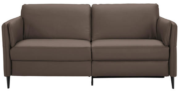 3-SITZER-SOFA in Leder Dunkelbraun  - Dunkelbraun/Schwarz, Design, Leder/Metall (190/84/99cm) - Dieter Knoll