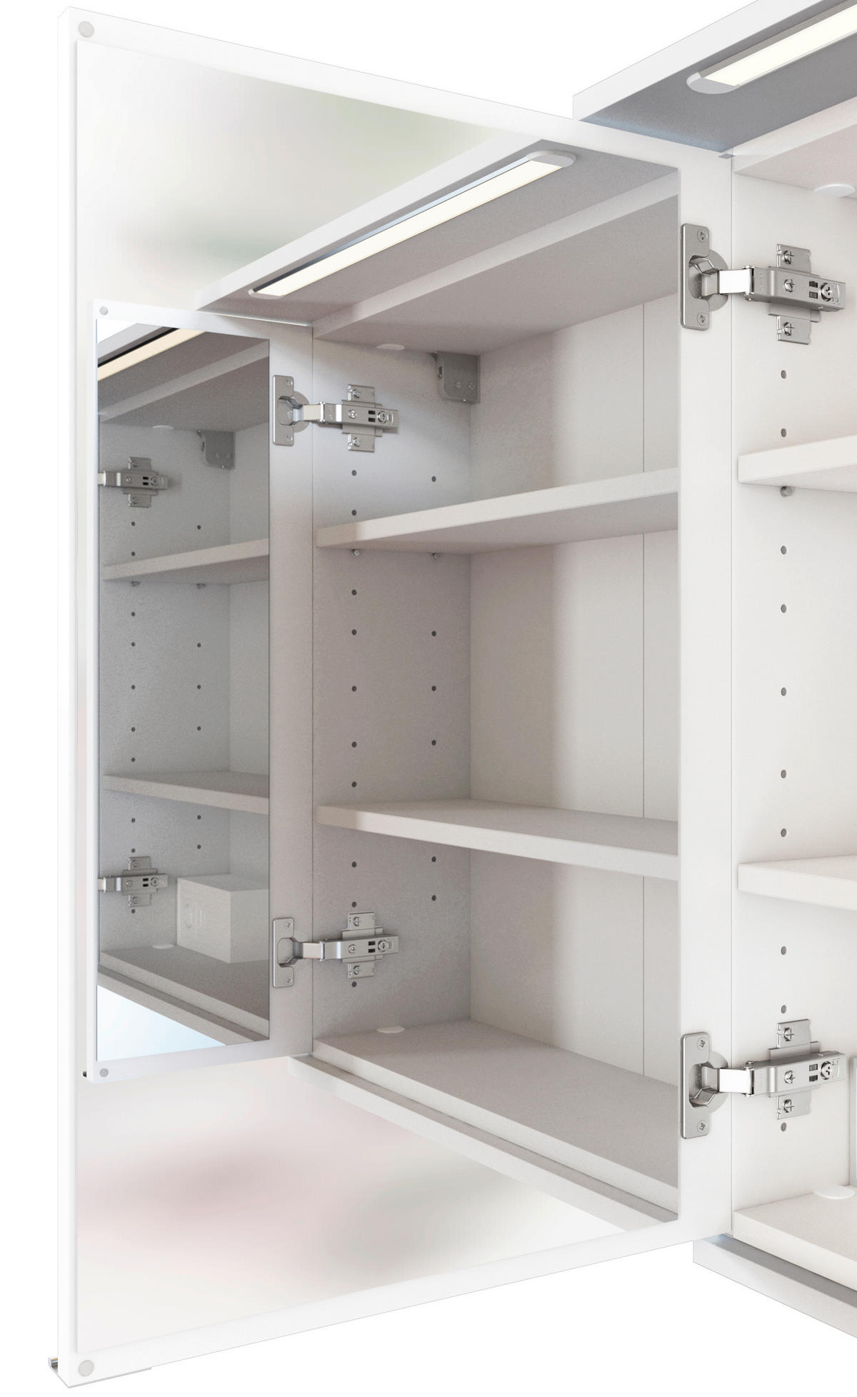 SPIEGELSCHRANK 80/67/20 cm  - Chromfarben/Weiß, KONVENTIONELL, Glas/Holzwerkstoff (80/67/20cm) - Xora