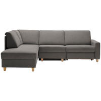 ECKSOFA in Flachgewebe Schlammfarben  203/261 cm  - Schlammfarben/Eichefarben, KONVENTIONELL, Holz/Textil (203/261cm) - Sedda