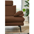ECKSOFA in Echtleder Hellbraun  180/310 cm  - Hellbraun/Schwarz, Design, Leder/Metall (180/310cm) - Dieter Knoll