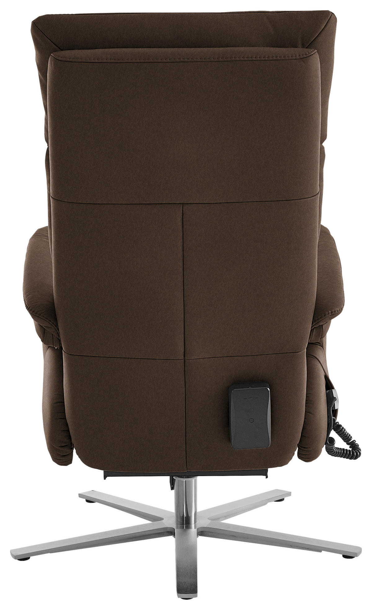 RELAXSESSEL in Leder Braun  - Edelstahlfarben/Braun, Design, Leder/Metall (70/124/85cm) - Cantus