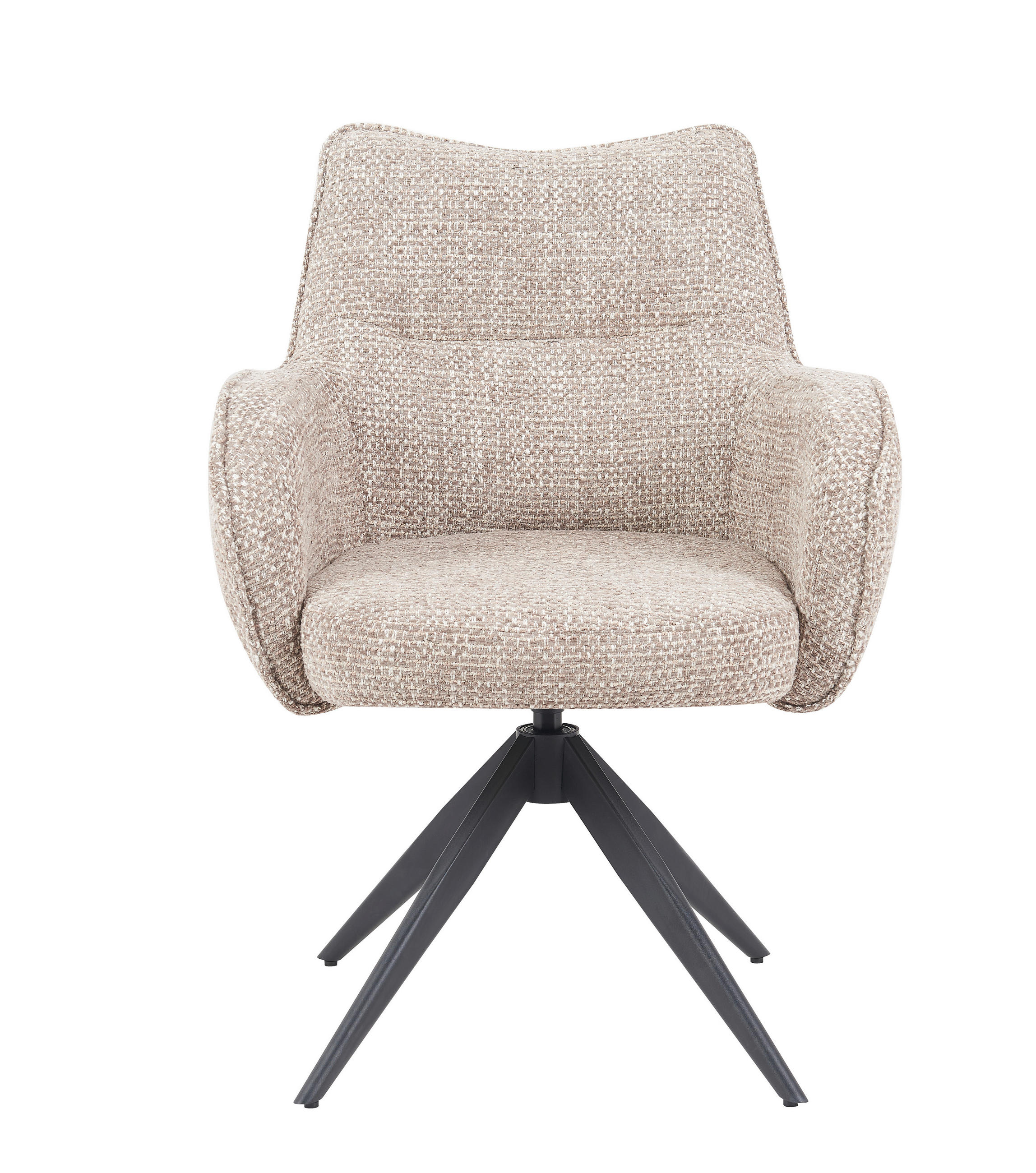 ARMLEHNSTUHL  in Chenille  - Graubraun/Schwarz, MODERN, Textil/Metall (63/88/63cm) - Livetastic