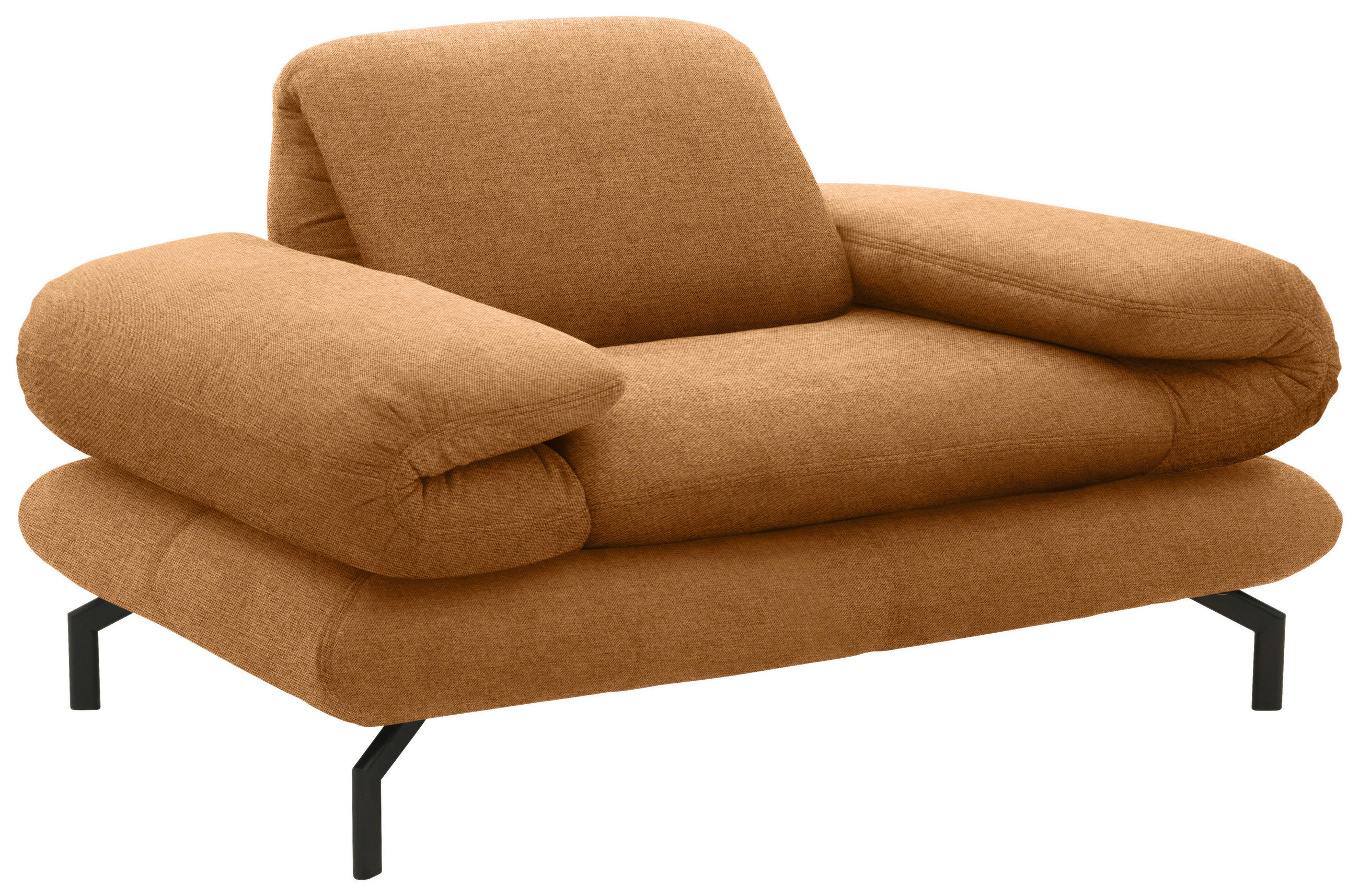 SESSEL Webstoff Messingfarben    - Messingfarben/Schwarz, Design, Textil/Metall (139 (197)/83 (110)/98cm) - LOOKS by W.Joop