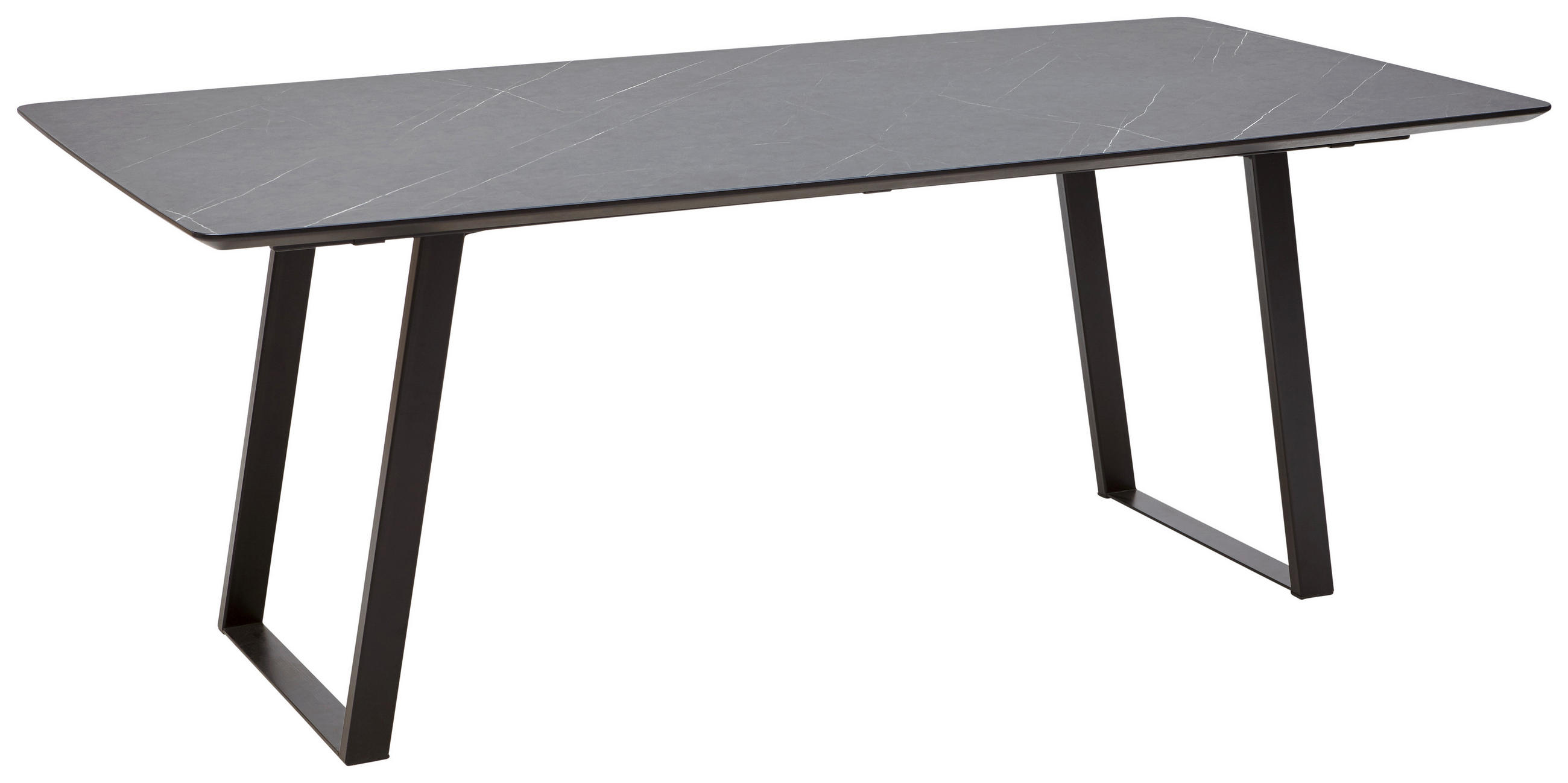 ESSTISCH 200/100/76 cm  Metall, Kunststoff in verschiedenen Größen erhältlich, in verschiedenen Holzarten erhältlich, Variantenauswahl rechteckig Grau, Schwarz  - Schwarz/Grau, Design, Kunststoff/Metall (200/100/76cm) - Dieter Knoll