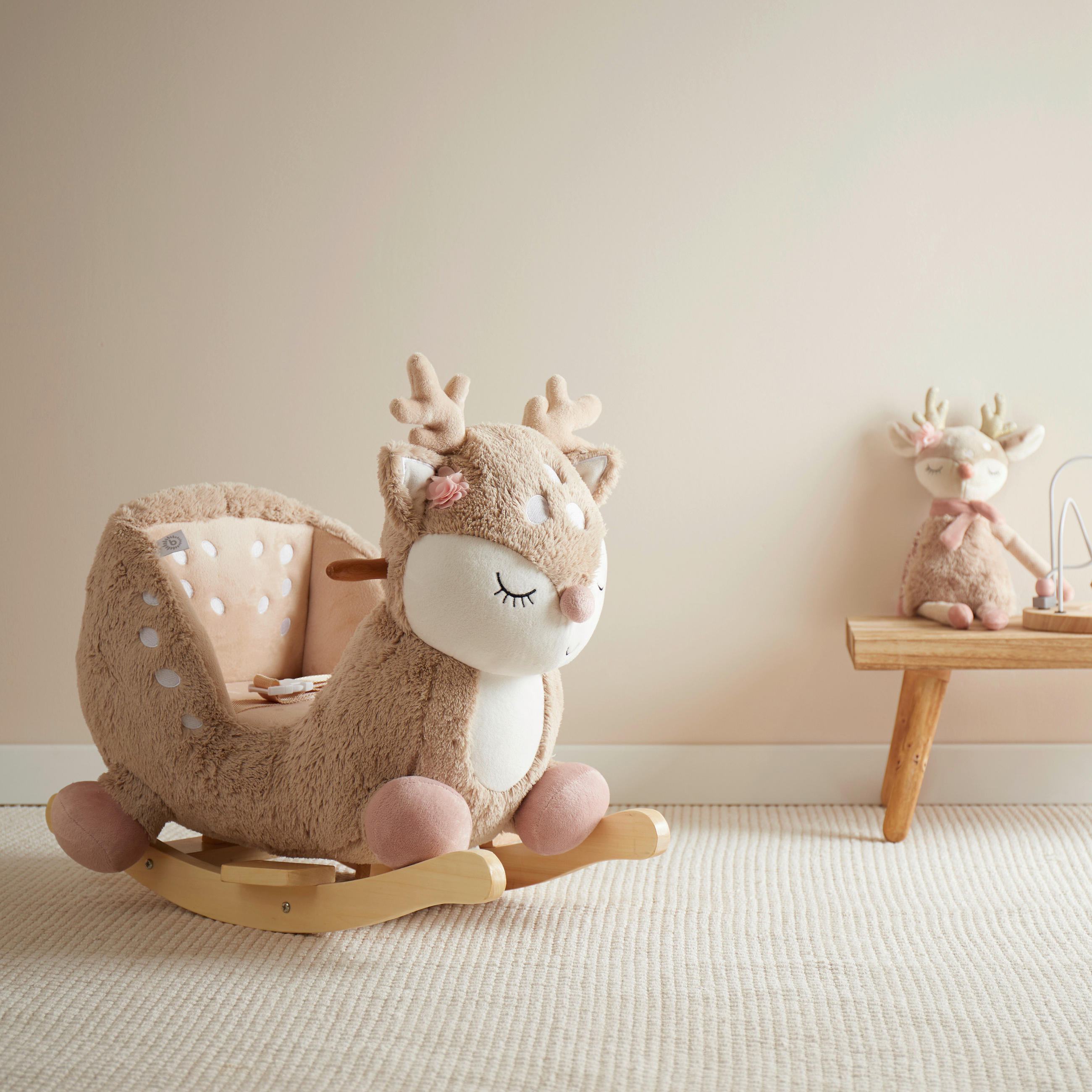 SCHAUKELTIER - Beige, Basics, Holz/Textil (26,5/60/52cm)