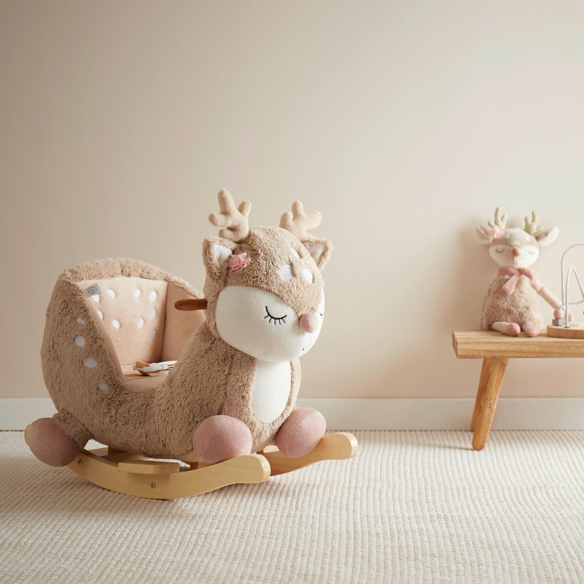 SCHAUKELTIER - Beige, Basics, Holz/Textil (26,5/60/52cm)