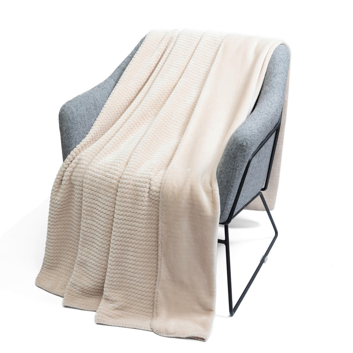 DECKE Zigzag 150/200 cm  - Greige, Basics, Textil (150/200cm) - Novel