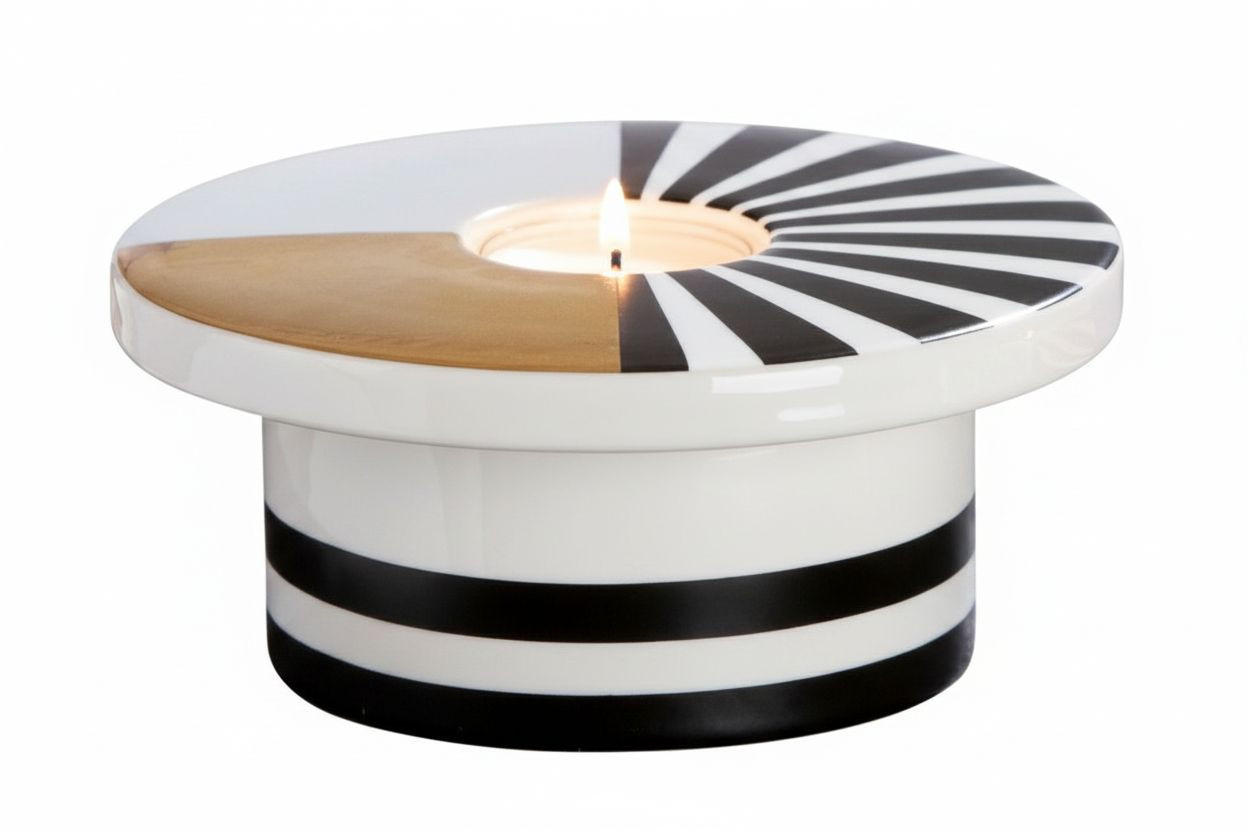 VÄRMELJUSHÅLLARE  - vit/multicolor, Trend, keramik (6,5/14cm) - Ambia Home