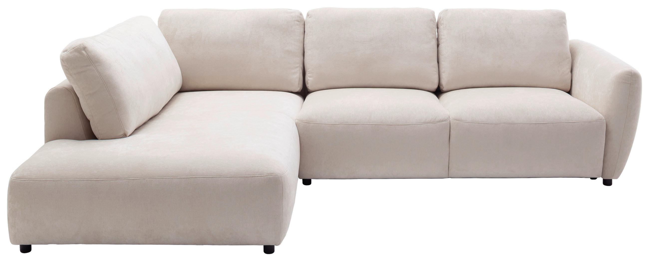 ECKSOFA  in Chenille Naturfarben  224/307 cm  - Schwarz/Naturfarben, KONVENTIONELL, Kunststoff/Textil (224/307cm) - Hom`in