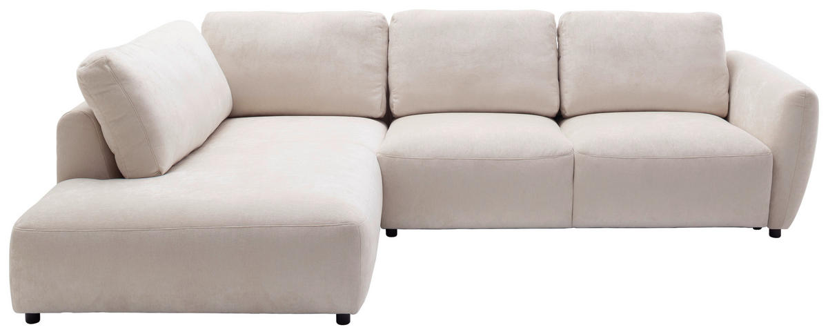 ECKSOFA  in Chenille Naturfarben  224/307 cm  - Schwarz/Naturfarben, KONVENTIONELL, Kunststoff/Textil (224/307cm) - Hom`in