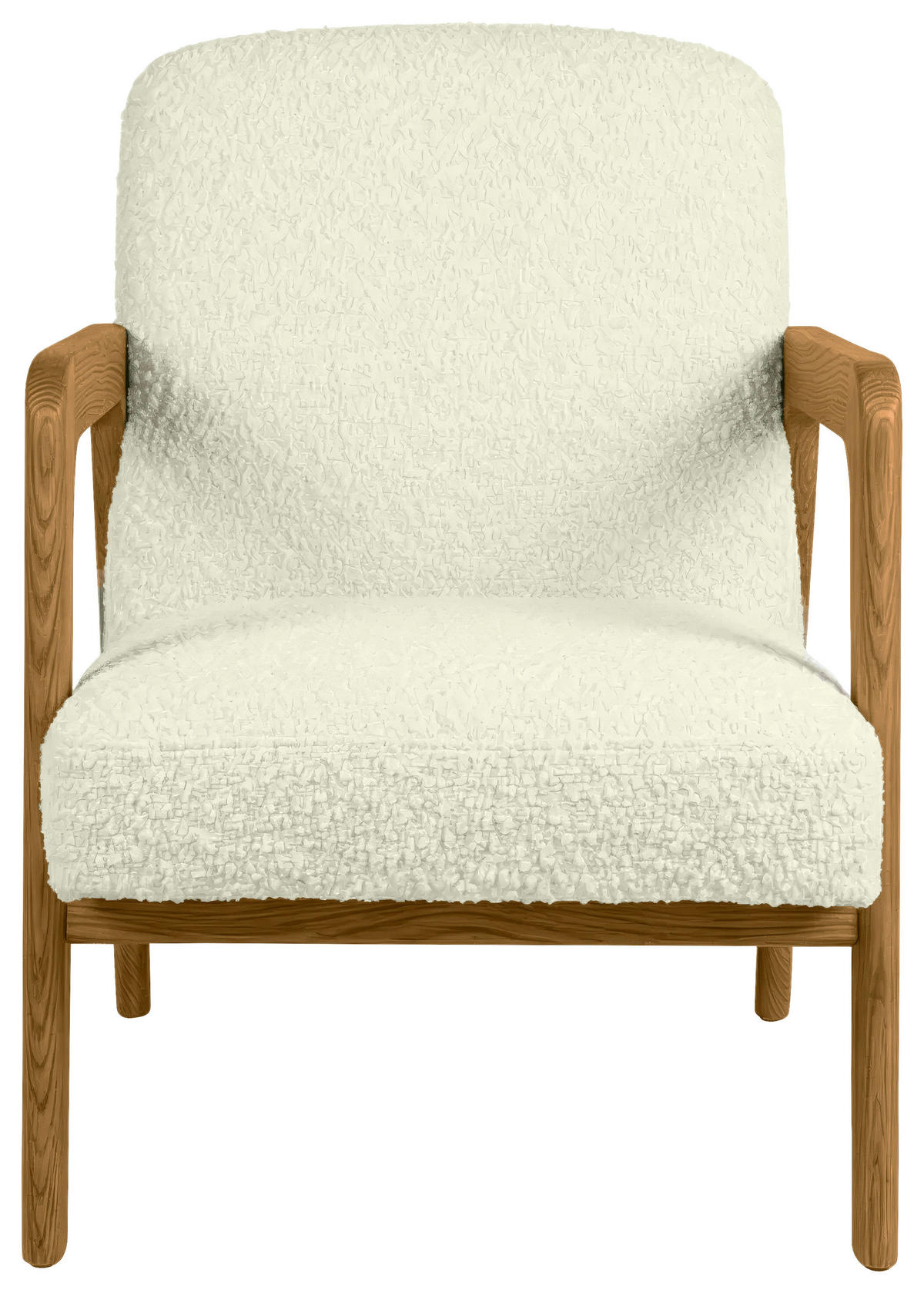 SESSEL in Bouclé Creme  - Creme, KONVENTIONELL, Holz/Textil (59/76/81cm) - Novel