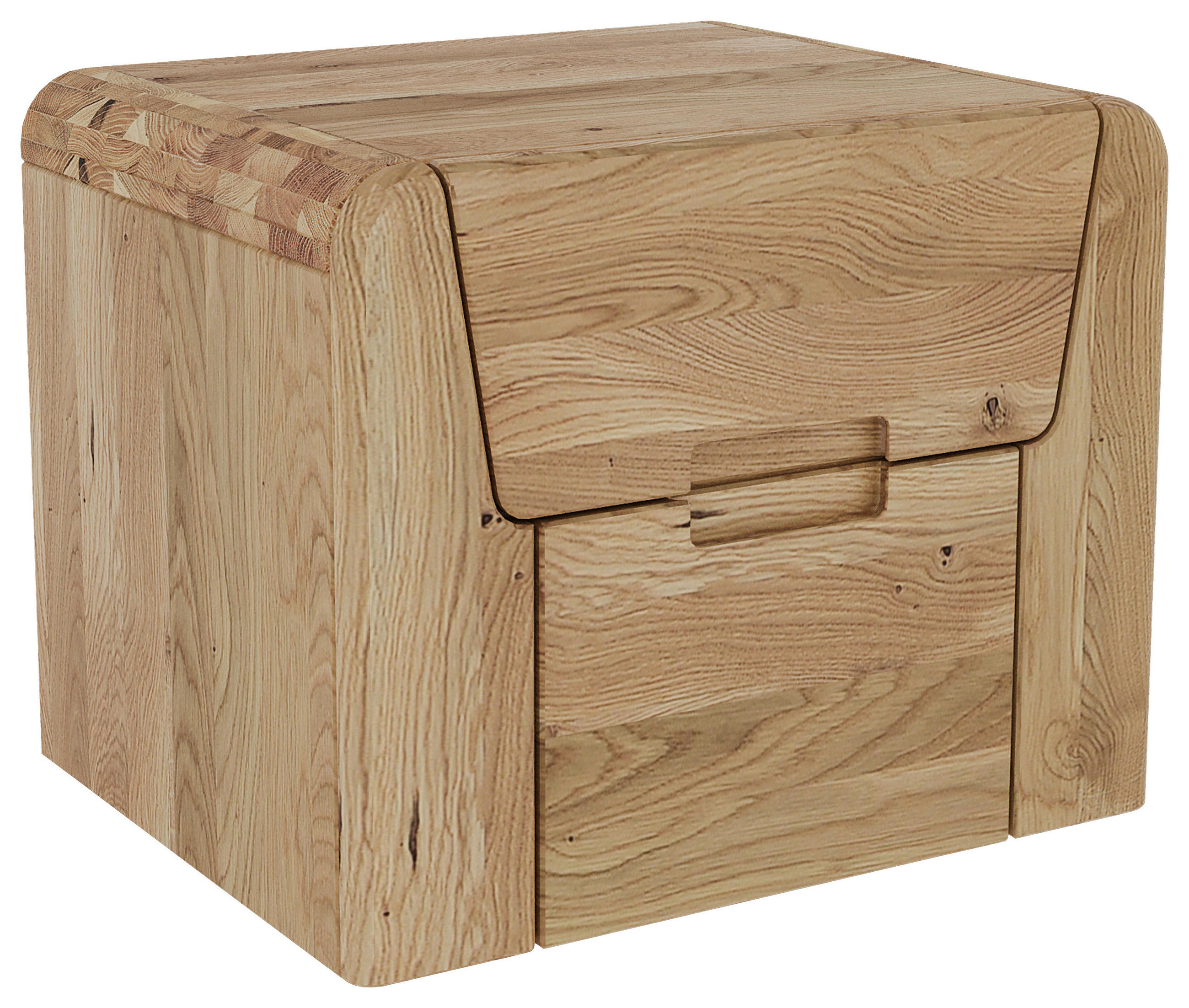 NACHTSCHRANK 50/40/42 cm Wildeiche vollmassiv  - Wildeiche/Naturfarben, MODERN, Holz (50/40/42cm) - MID.YOU