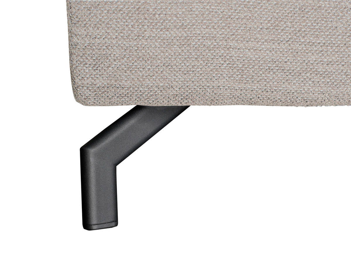 ECKSOFA Beige Chenille  - Beige/Schwarz, KONVENTIONELL, Textil/Metall (185/266cm) - Carryhome