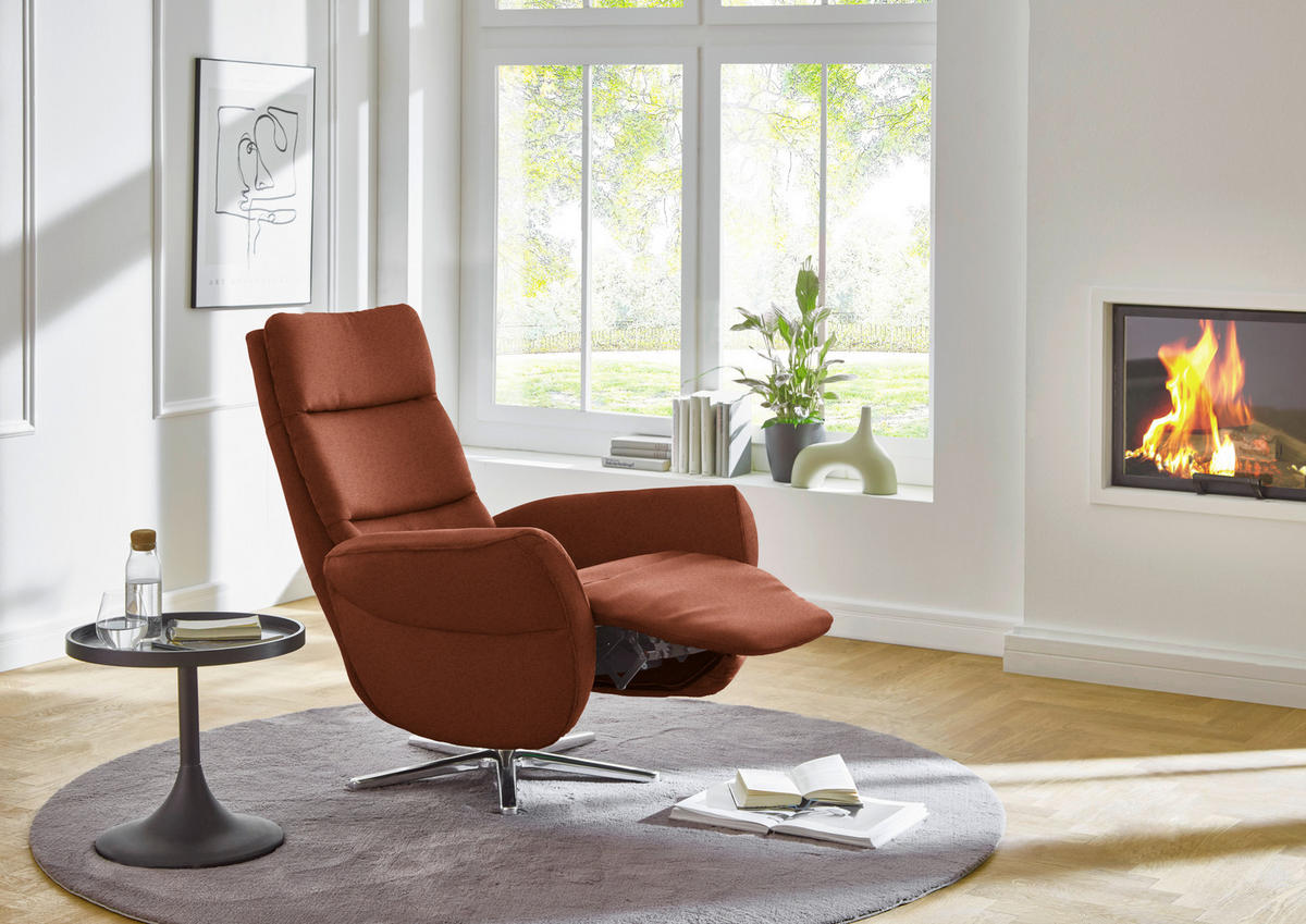 RELAXSESSEL Textil Kupferfarben  - Chromfarben/Kupferfarben, Design, Textil/Metall (78/113/83cm) - Beldomo Speed