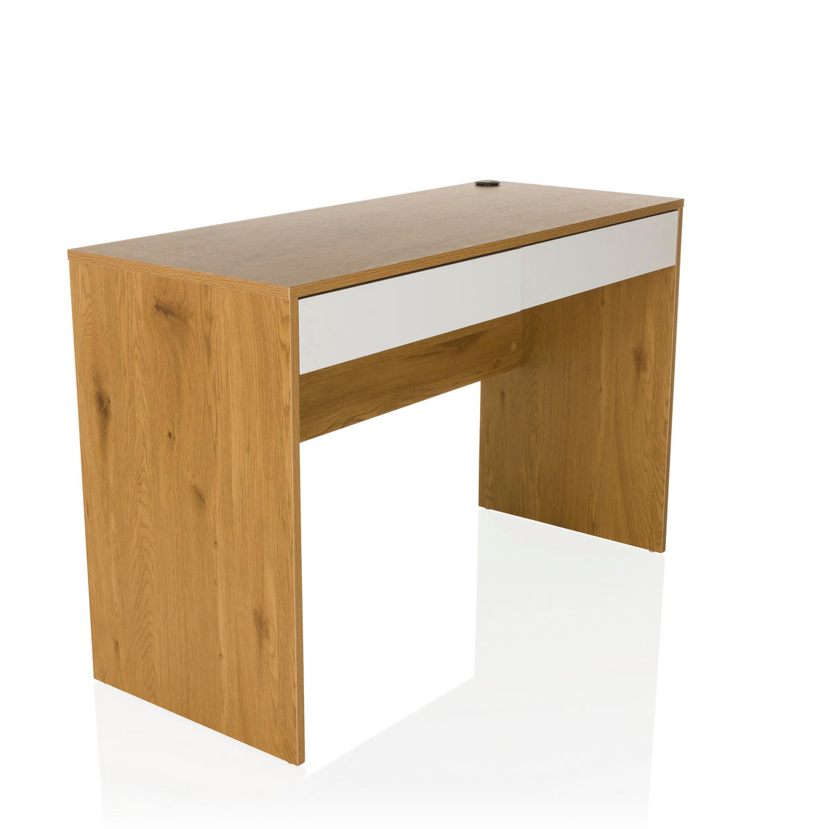 SKRIVBORD  i vit, ekfärgad  - vit/ekfärgad, Modern, trämaterial (120/78/50cm) - MID.YOU