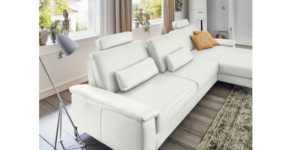 ECKSOFA  in Echtleder Weiß  334/176 cm  - Schwarz/Weiß, Design, Leder/Metall (334/176cm) - Dieter Knoll